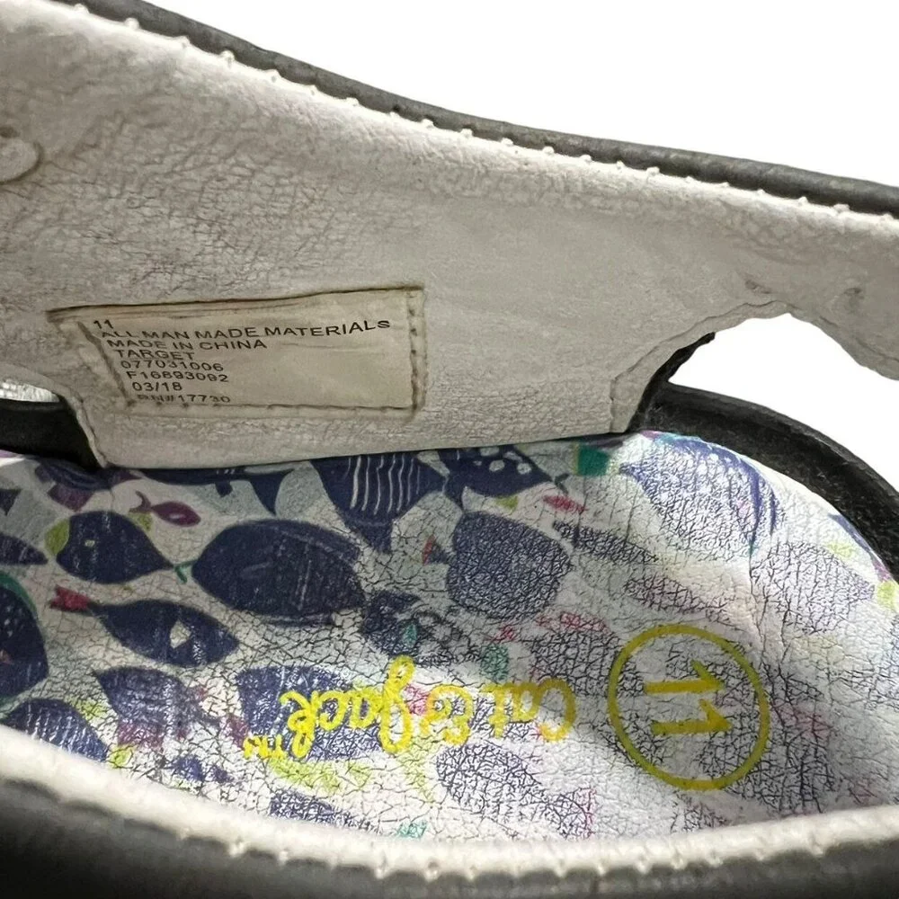 Cat & Jack Sz 11 Gray & Yellow Sandals